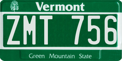 VT license plate ZMT756