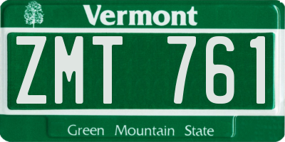 VT license plate ZMT761