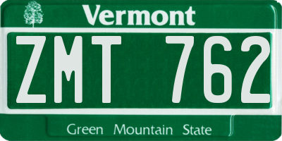 VT license plate ZMT762