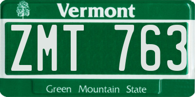 VT license plate ZMT763