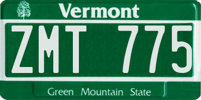 VT license plate ZMT775