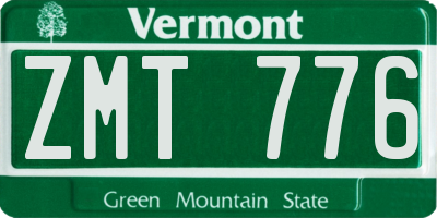VT license plate ZMT776