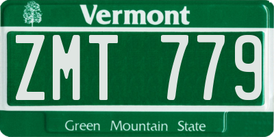 VT license plate ZMT779