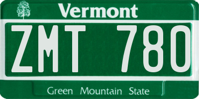 VT license plate ZMT780