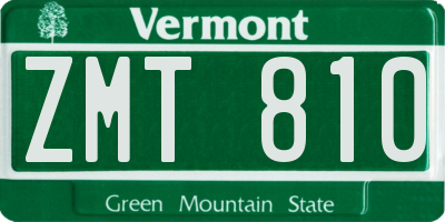 VT license plate ZMT810