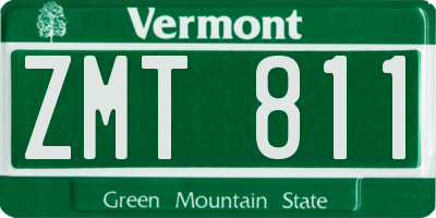 VT license plate ZMT811
