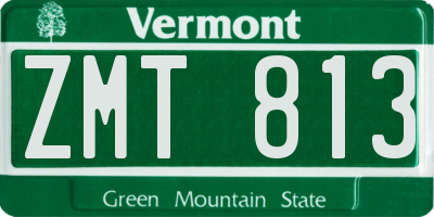 VT license plate ZMT813