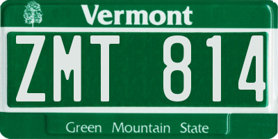 VT license plate ZMT814