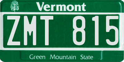 VT license plate ZMT815