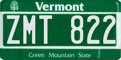 VT license plate ZMT822