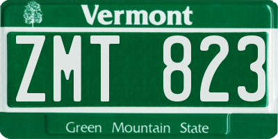 VT license plate ZMT823