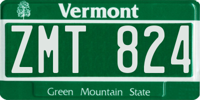VT license plate ZMT824