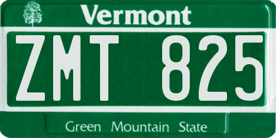 VT license plate ZMT825