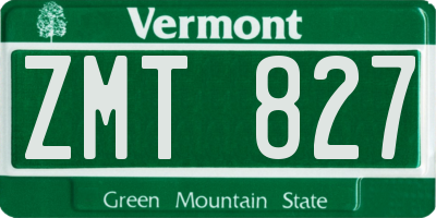 VT license plate ZMT827