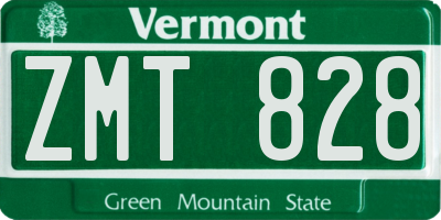 VT license plate ZMT828