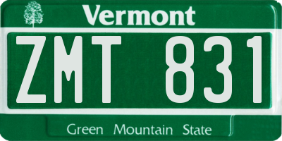 VT license plate ZMT831