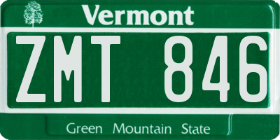 VT license plate ZMT846