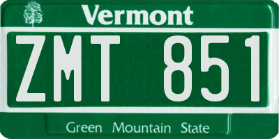 VT license plate ZMT851