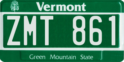 VT license plate ZMT861