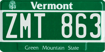 VT license plate ZMT863