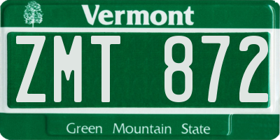 VT license plate ZMT872