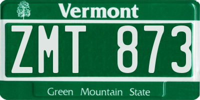 VT license plate ZMT873