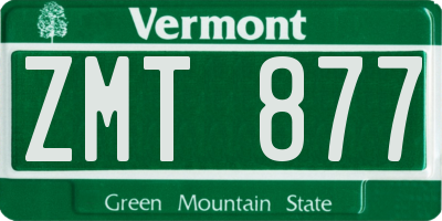 VT license plate ZMT877