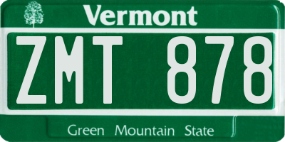 VT license plate ZMT878