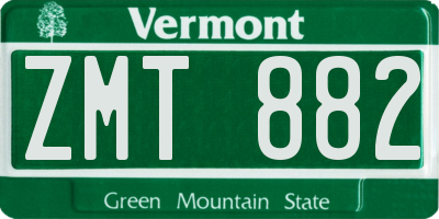 VT license plate ZMT882