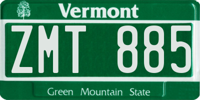 VT license plate ZMT885