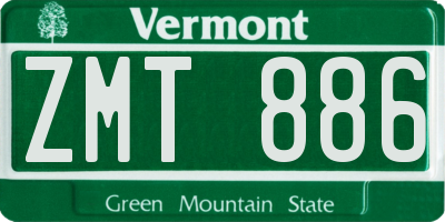 VT license plate ZMT886