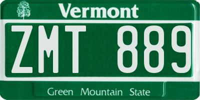 VT license plate ZMT889