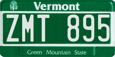 VT license plate ZMT895