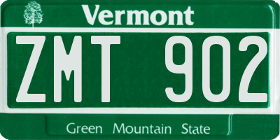 VT license plate ZMT902