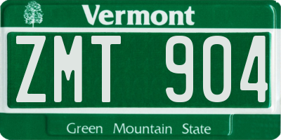 VT license plate ZMT904