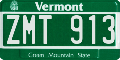 VT license plate ZMT913