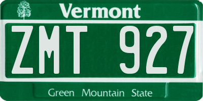 VT license plate ZMT927