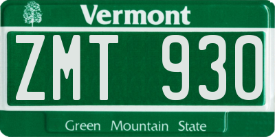 VT license plate ZMT930