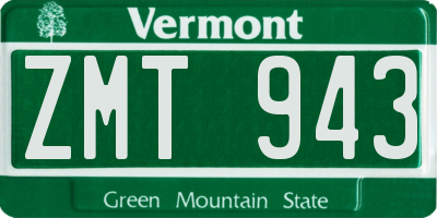 VT license plate ZMT943