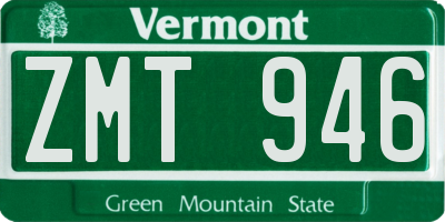 VT license plate ZMT946