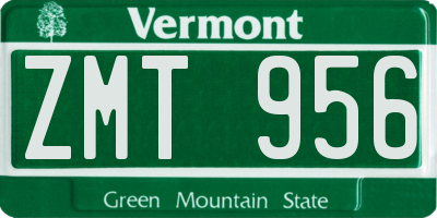 VT license plate ZMT956