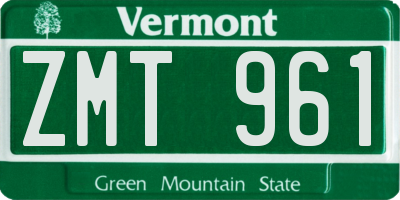 VT license plate ZMT961