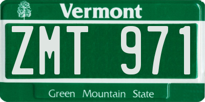 VT license plate ZMT971