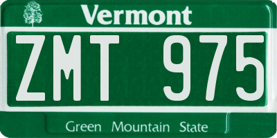 VT license plate ZMT975