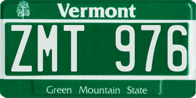 VT license plate ZMT976