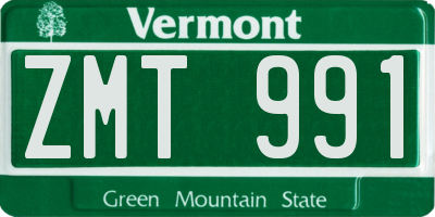 VT license plate ZMT991