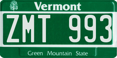 VT license plate ZMT993
