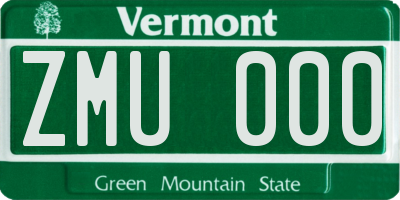 VT license plate ZMU000