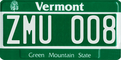 VT license plate ZMU008