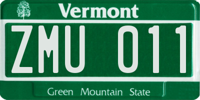 VT license plate ZMU011